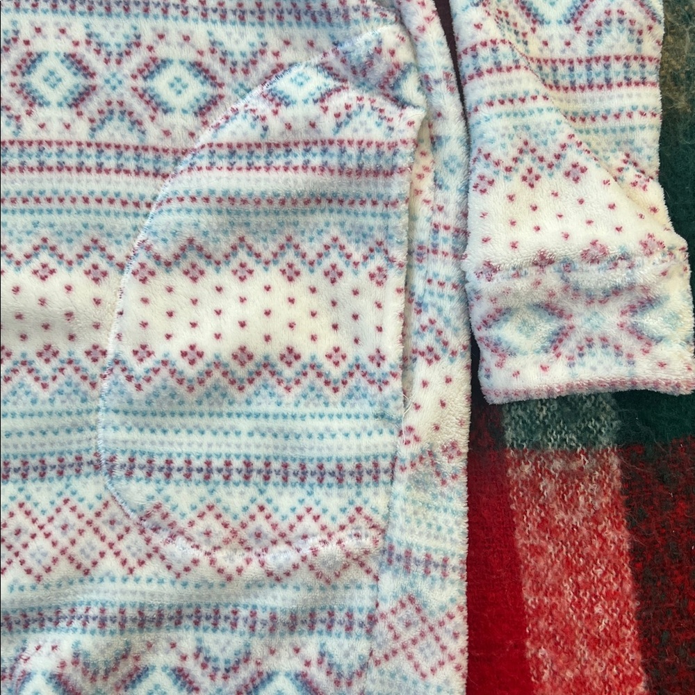 Nautica Pastel Fair Isle Hooded Pullover in Pink & Blue - Picture 3 of 4